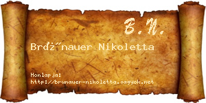 Brünauer Nikoletta névjegykártya