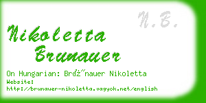 nikoletta brunauer business card